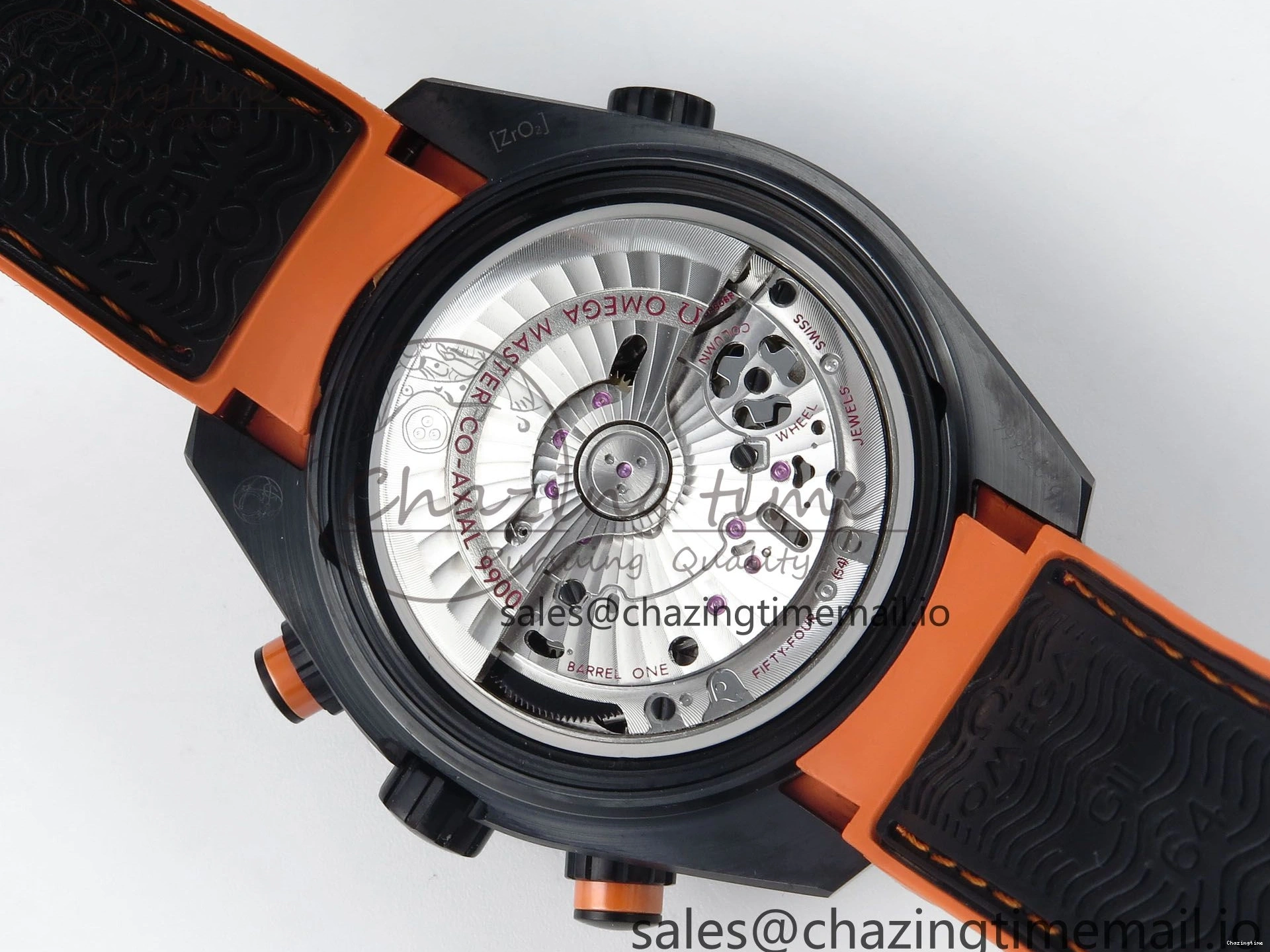 0520 Attractive Planet Ocean Master Chronometer 600M 45.5mm SCF 1:1 Best Edition Black Orange Bezel Black Dial on Black Rubber Strap A9900 Super Clone 7668